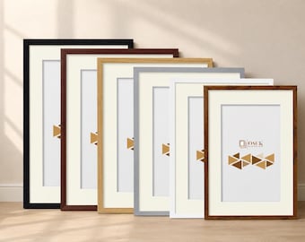 Handmade A2 For A3 / A3 For A4 / A4 For A5 / A5 For A6 Picture Frame - Thin Photo Frame -Ivory Mount- Thin Poster Frames With Ivory Mount