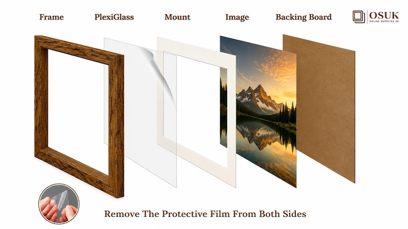 Handmade Walnut Square Photo Frame with Mounts – Poster Picture Frame Tabletop or Wall Display Home Decor Wall Art Wedding Frame Baby Gifts image 3