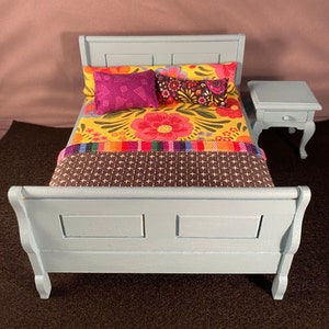 Miniature 1:12 Bed and Nightstand Set