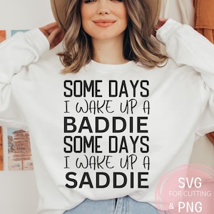 A veces me despierto un archivo Baddie PNG & SVG para cricut, Emo sad boy club, diseños de humor negro sarcástico para Cricut Cameo Sad regalo introvertido