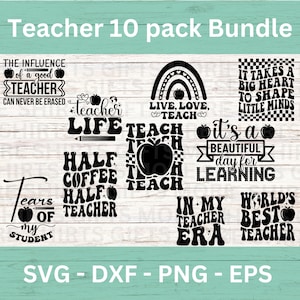 Lehrer-Svg- und PNG-Bundle, Lehrer-Zitat-Svg, Hausschule-Mama-Svg, inspirierendes Lehrerleben-Svg, Back to School Svg, Lehrerwertschätzung