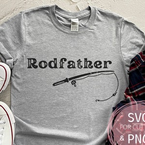 Rodfather divertido papá pesca camisa SVG & PNG corte archivo papá pesca padres día divertido pesca vida divertido papá taza de café padrino regalo para papá