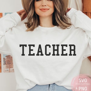 Lehrer Jersey Schriftart svg & png, übergroße Lehrer-Shirt-Datei, Homeschool Mom Design Sublimationsgeschenk, Professor, Schnittdatei für Cricut Cameo