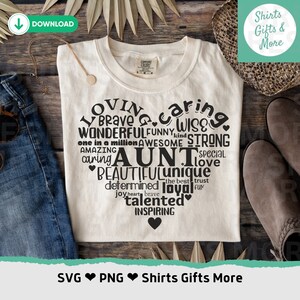 Tía vida SVG & PNG, citas positivas de la tía del corazón, archivo svg de regalo de tía único y sorprendente para Cricut, dulce regalo png hermana diseño de camisa svg