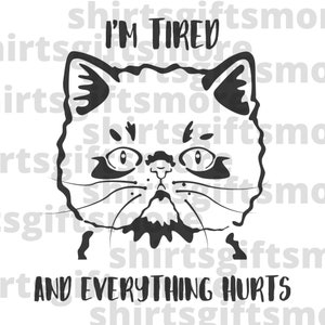 Conception de sublimation de chemise PNG, fichier à capuche chat mignon, Lazy Kitty Sleepy Cat cadeau, fichier cricut de dame Crazy Cat