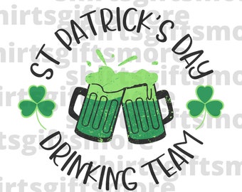 St Patricks Day Drinking Team Funny PNG File voor POD St Pattys Day Shamrock Drinking Shirt Happy Go Lucky Iers silhouet, Cricut Cut File