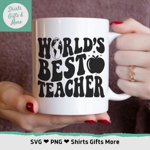 Bester Lehrer aller Zeiten SVG- und PNG-Schnittdatei, Lehrer-Svg-Datei, Lehrer-Spruch-Zitat-Svg, Lehrer-Anerkennungs-Svg, weltbestes, Silhouette Cricut-Dateien