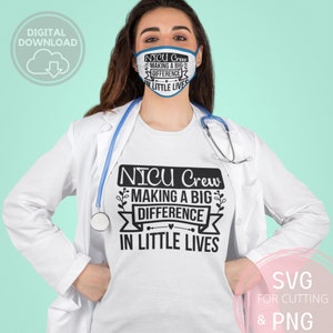 Nicu Crew PNG & SVG, diseño de camisa de enfermera neonatal para Cricut, equipo de unidad de cuidados intensivos neonatales svg, Baby Nicu Family Doctor svg para cricut