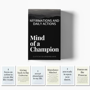 Mind Of A Champion - Motivational Cards for Men - Affirmations and Action Steps to Turn Dreams into Reality - Motivation Deck for Men