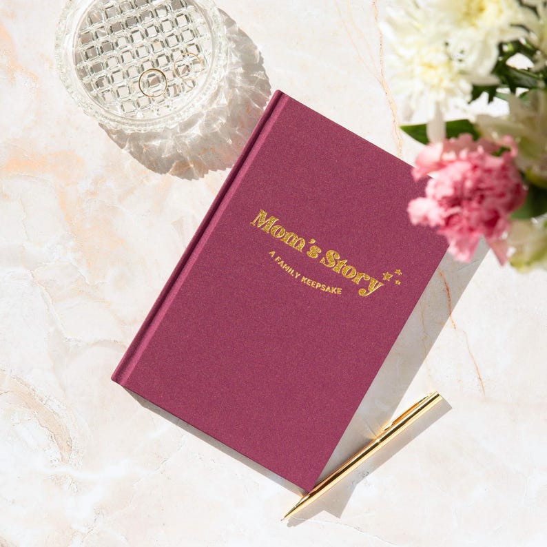 Mom's Story Keepsake Journal: Linen Cover Memory Book with Prompts image 1