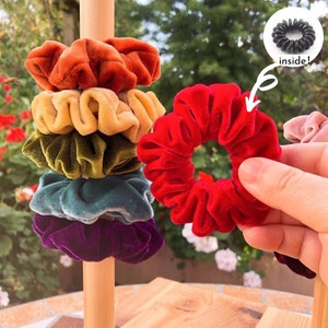 Velvet scrunchie set with spiral elastic - order from 2 pieces