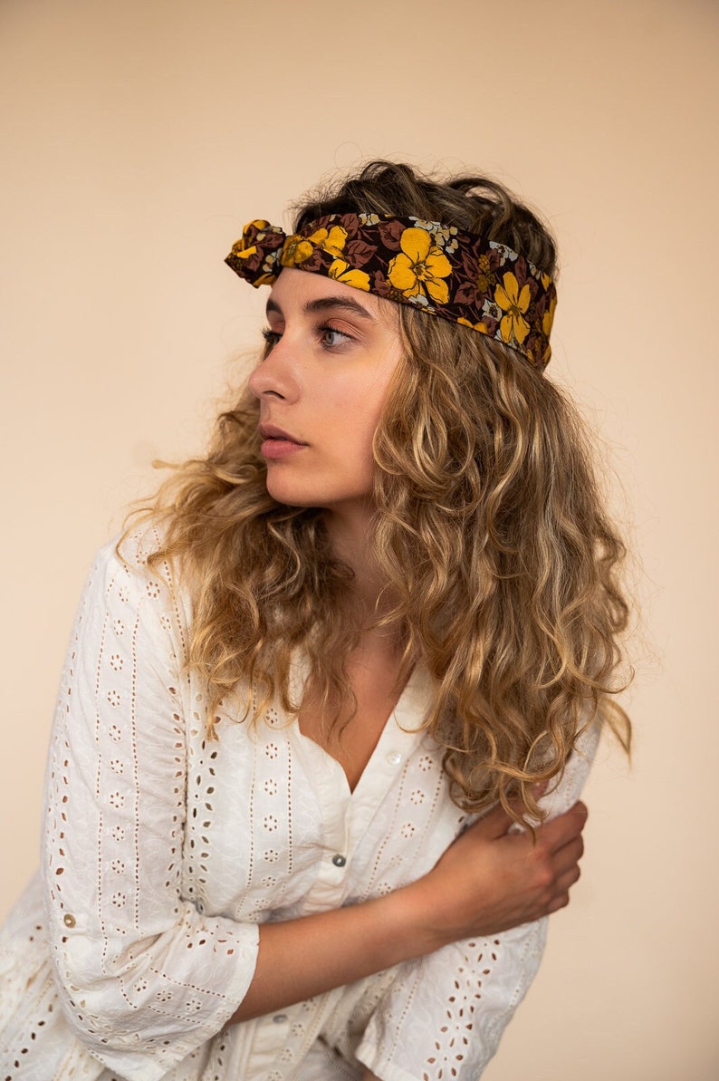 Satin hairband with wire inside to tie yourself Anti-slip Blossom Bild 3