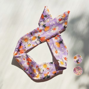 Limited Edition - Satijnen haarband met draad aan de binnenkant om jezelf vast te binden - Lavender Dream