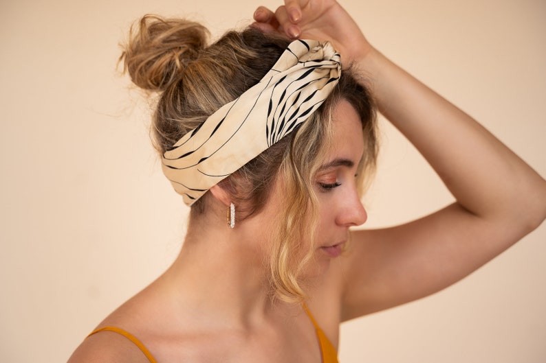 Satin hairband Non-slip with wire inside to tie yourself Elegance Bild 2