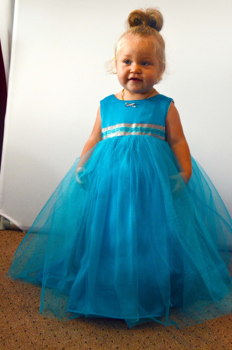 Turquoise Baby Ball Gown with hoop skirt included