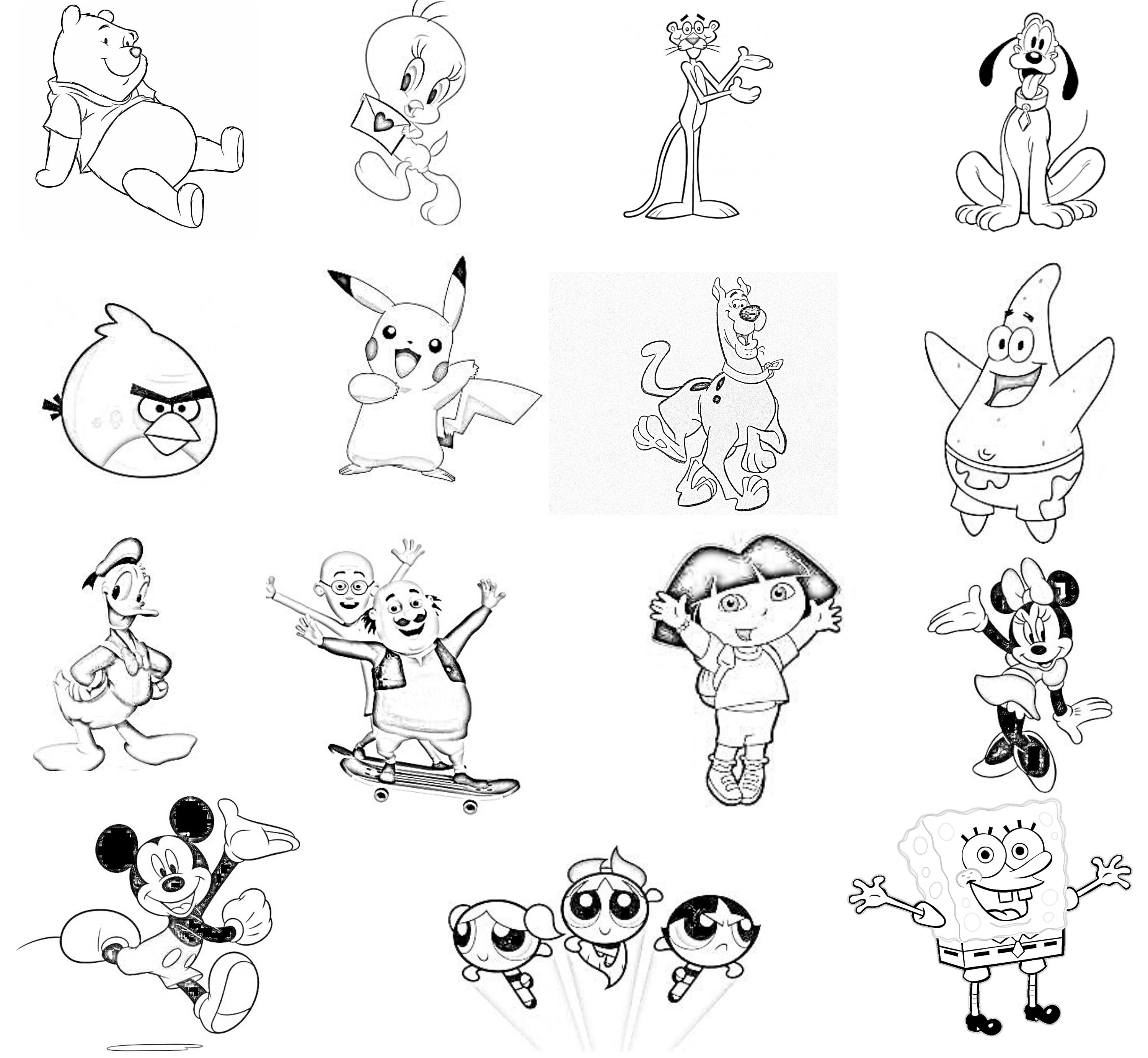 All Cartoon Character Coloring Pages