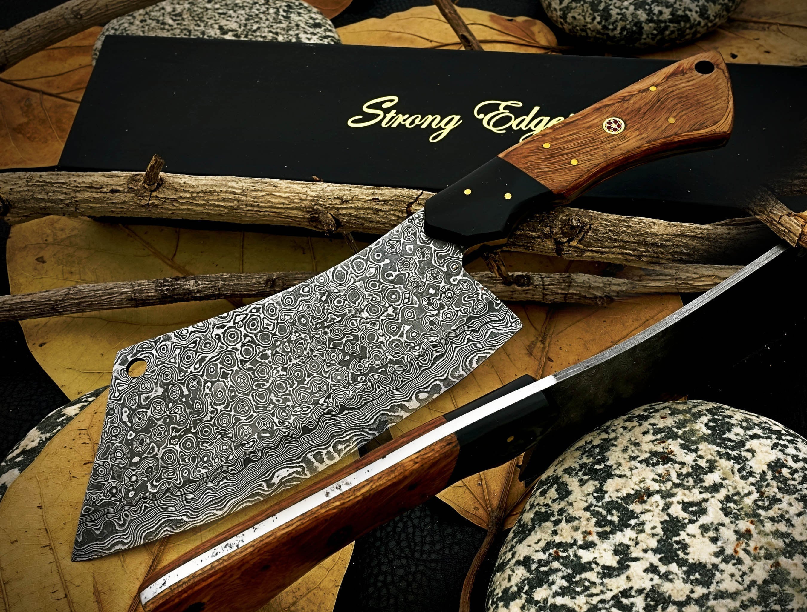 Custom Hand Made Damascus Steel Meat Cleaver Knife MTCLVR03 Etsy UK