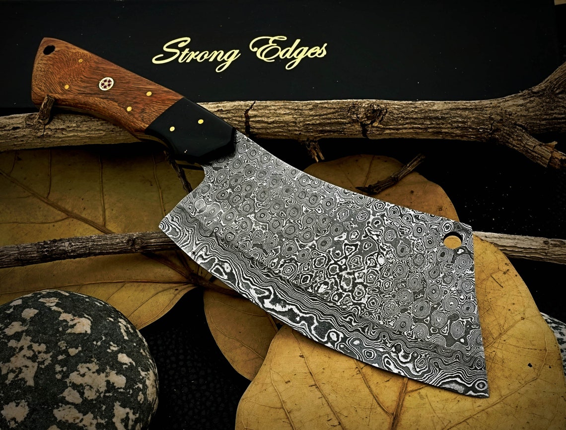 Custom hand made Damascus steel Meat Cleaver knife MTCLVR03 Etsy