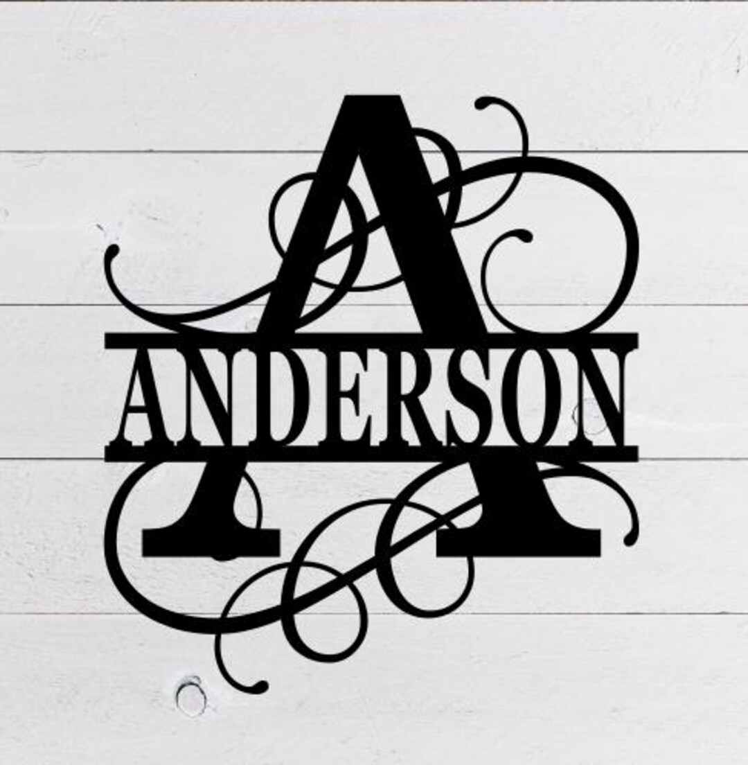 Custom Family Name Metal Monogram Sign and Ornament, Last Name Sign ...