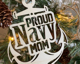 Proud Navy Mom, navy Christmas ornament, navy mom gifts
