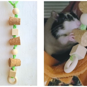 Cork & Wood Chew Toy for Rats / Chew Toy / Rat Toy / Mice Toy / Small Animal Toy / Wooden Toy / Custom Colors