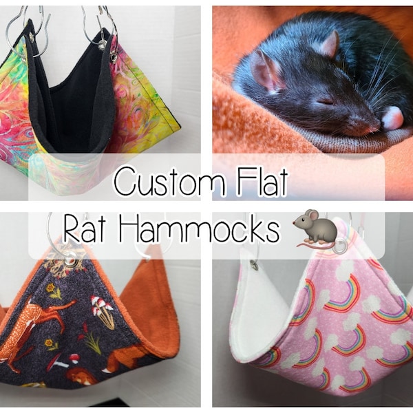 Custom Flat Rat Hammock/ Rat Hammock/ Hammock/ Bunk Hammock/ Small Pet Beds/ Rat Beds/ Customizable Hammock