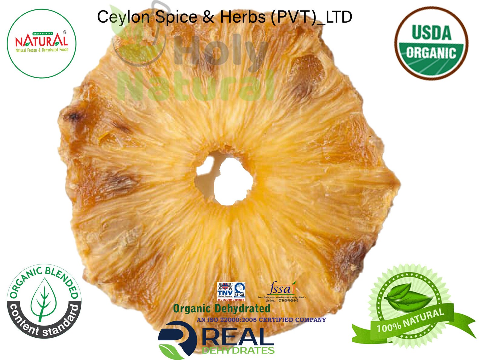 Dried Pineapple Slices Fresh Pineapple Natural Dehydrated Etsy