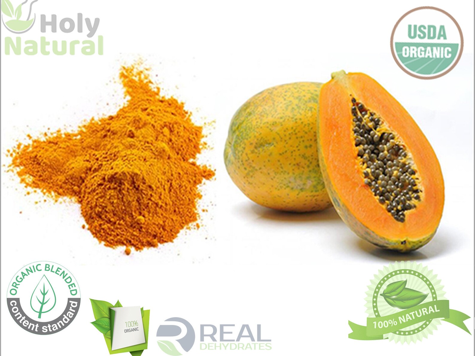 Papaya Powder Pure Organic Red Royal Papaya Extract Powder Etsy
