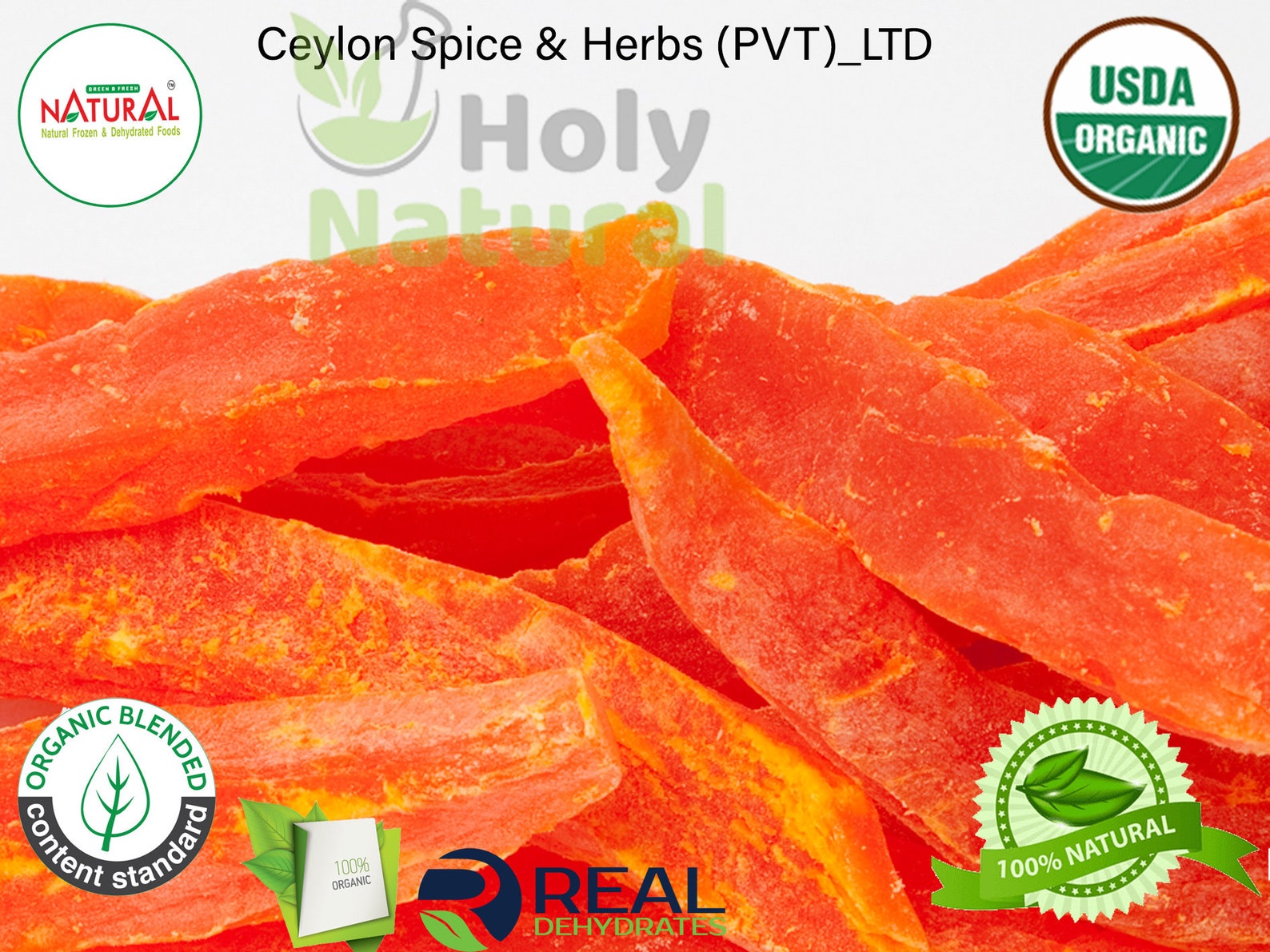 Red Royal Papaya Dehydrated / Dried Papaya 100 Natural Etsy