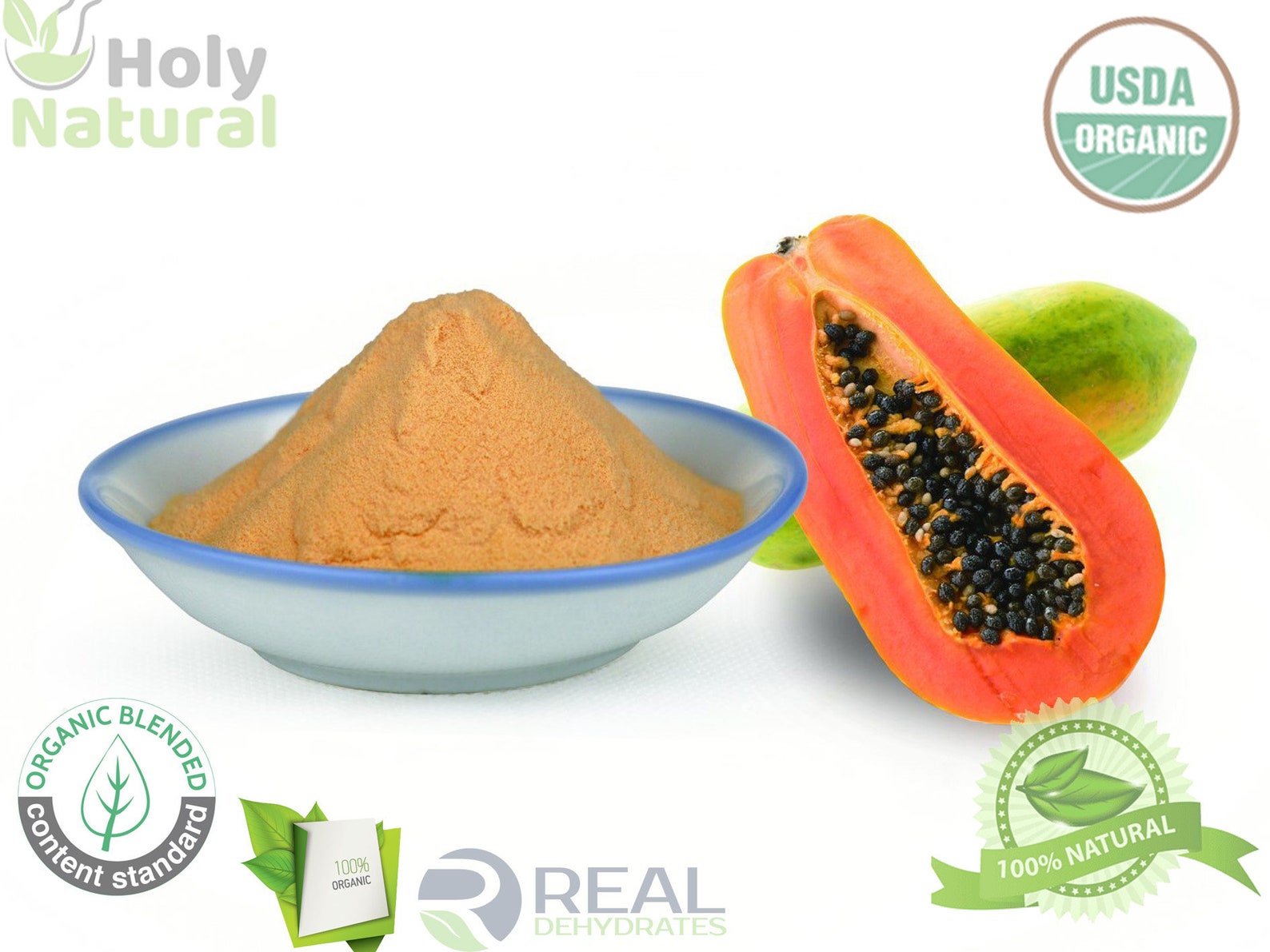 Papaya Powder Pure Organic Red Royal Papaya Extract Powder Etsy