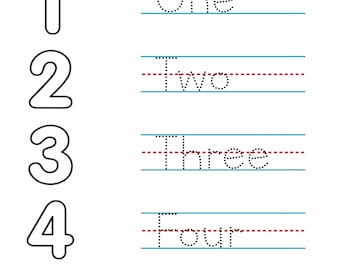 Trace and Color Numbers Worksheet