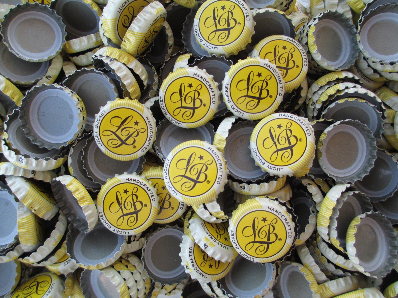 100 Yellow Lucky Bucket Beer Bottle Caps. No Dents Clean Etsy