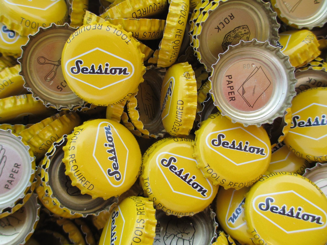 100 Yellow Session Beer Bottle Caps. No Dents Clean Etsy