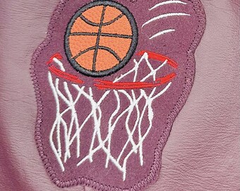 Basketbollsbokstäver jacka lapp