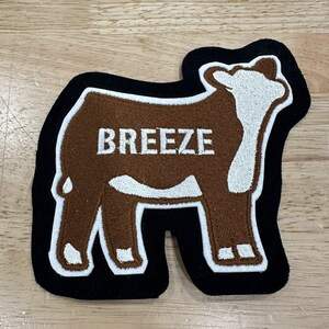 Écusson de veste Letterman FFA, broderie de vache personnalisée, couleurs de l'école