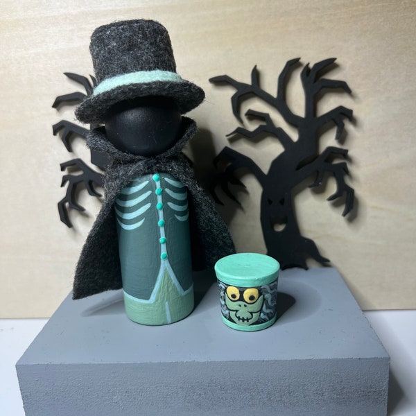 Haunted Mansion Hat Box Ghost Peg Doll