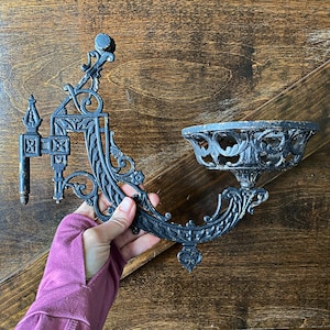 Antique gas lamp holder, gothic wall sconce, victorian gothic home decor