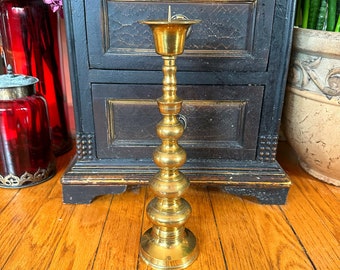 Vintage Brass Candle Holder: Gothic Altar Home Decor