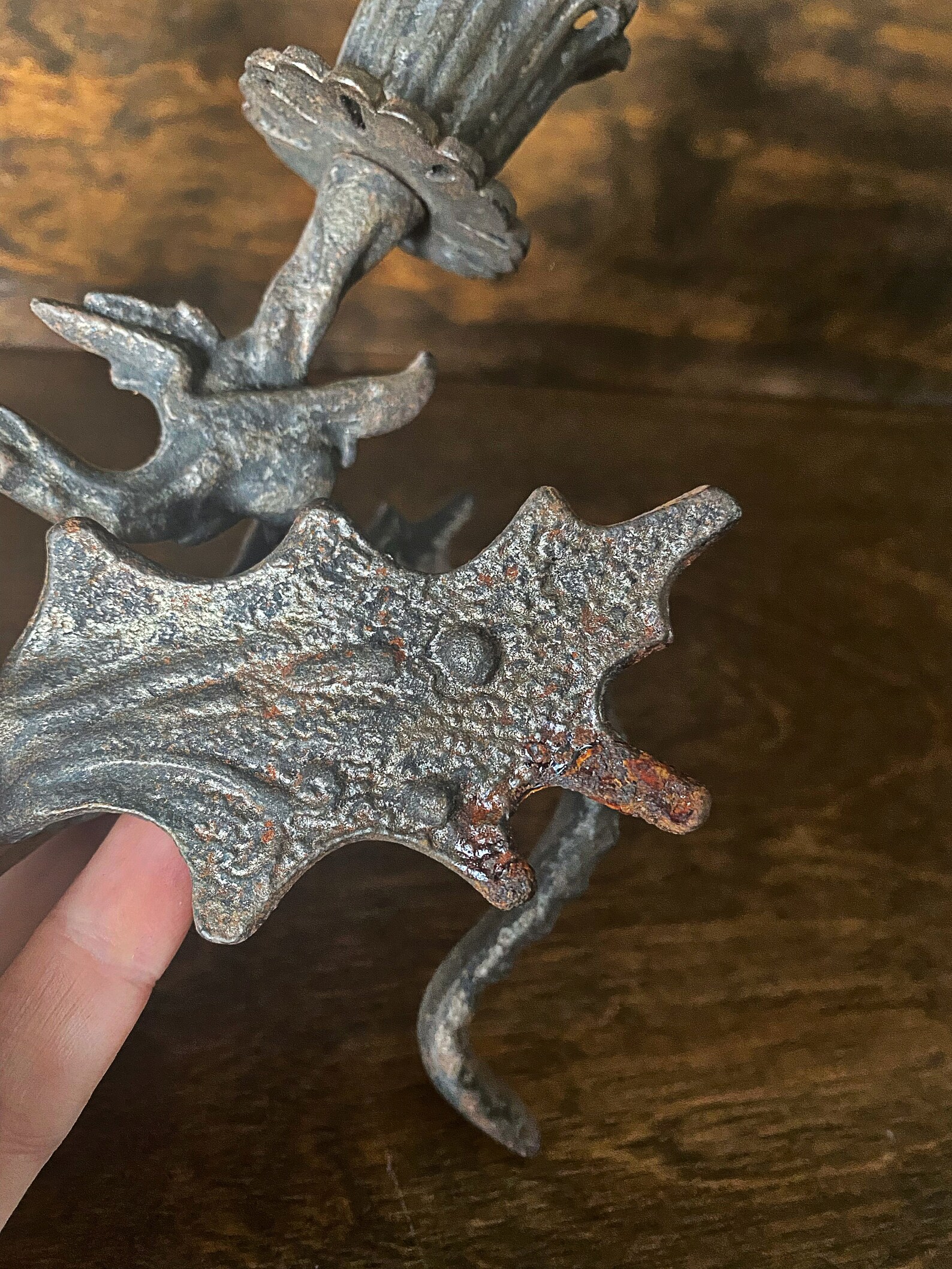 Antique dragon candle holders vintage cast iron dragons Etsy
