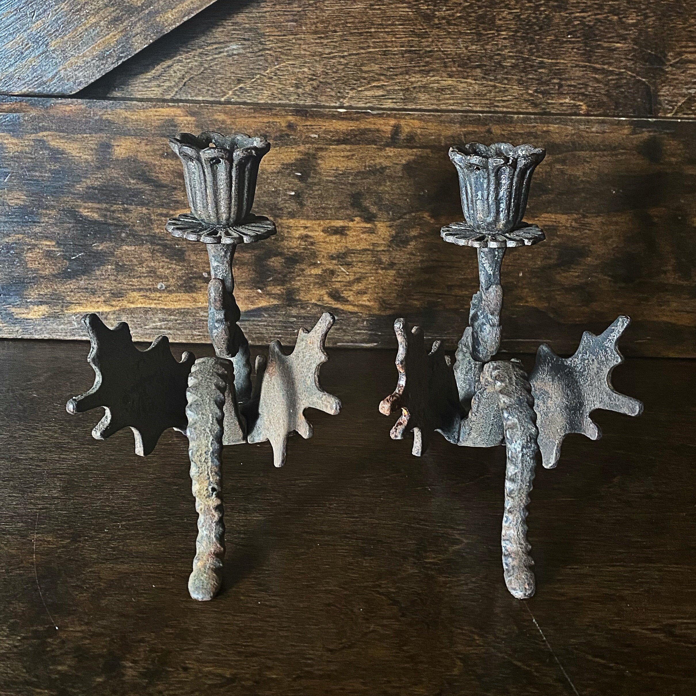 Antique dragon candle holders vintage cast iron dragons Etsy