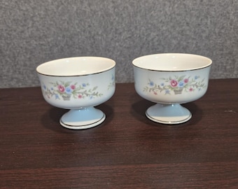 Florenteen Fine China Fantasia Set Of 2 Sherbert Bowls Made in Japan Mid Century