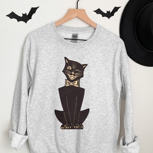 Halloween Sweatshirt, Cat Sweatshirt, Vintage Halloween, Halloween Sweater, Halloween Cat Shirt, Cat Lover Shirt, Black Cat Shirt, Black Cat