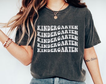 Kindergarten Teacher Shirt, Comfort Colors Shirt, Kindergarten shirt, Retro Teacher shirt, Comfort Colors Tee, Kindergarten tshirt