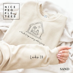 Christian Christmas Nativity Sweatshirt, Bible Verse Crewneck, Religious Christmas Gift, Christmas Crewneck, Minimalist Nativity Sweatshirt