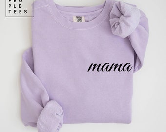 Mama Sweatshirt, Mama Est 2024 Sweater, Comfort Colors Mom Sweatshirt, Gift for Mom, Cool Mom, Pregnancy Announcement, Mother's Day Gift