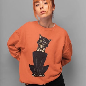 Halloween Sweatshirt, Cat Sweatshirt, Vintage Halloween, Halloween Sweater, Halloween Cat Shirt, Cat Lover Shirt, Black Cat Shirt, Black Cat