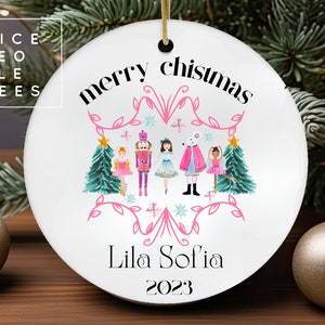 Personalized Nutcracker Christmas Ornament, Ballet Christmas Ornament, Custom Christmas Ornament, Ceramic Ballerina Ornament, Christmas Gift