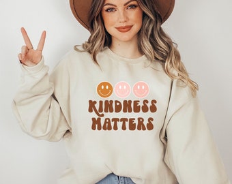 Kindness Matters Sweatshirt, Mom Kindness Sweatshirt, Retro Choose Kindness Shirt, Gift for Mom, Inspirational Sweatshirt, Teacher Kindness