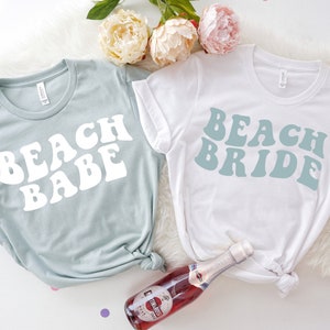 Beach Bachelorette Party Favor Shirts, Matching Bachelorette Beach Bride Beach Babe shirt, Tropical Bachelorette Party Favors Florida Mexico