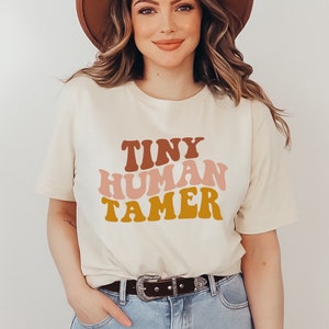 Tiny Human Tamer shirt, Teacher Shirts, Retro Teacher Shirt, Elementary School Teacher, Boho Rainbow Teacher, Kindergarten Preschool squad